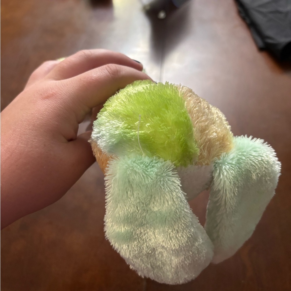Adorable Green and White Stuffed Puppy Toy - Picture 3 of 6